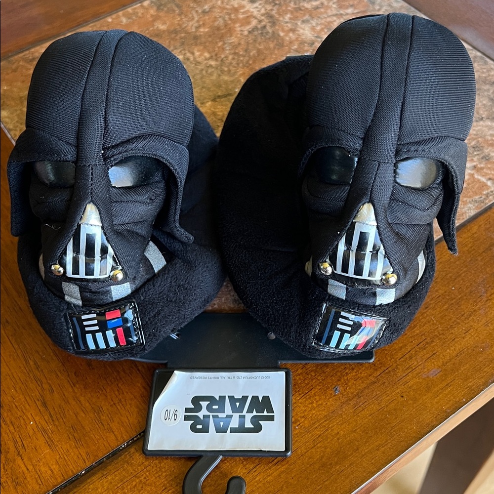 Star Wars Black Darth Vader Plush Slippers